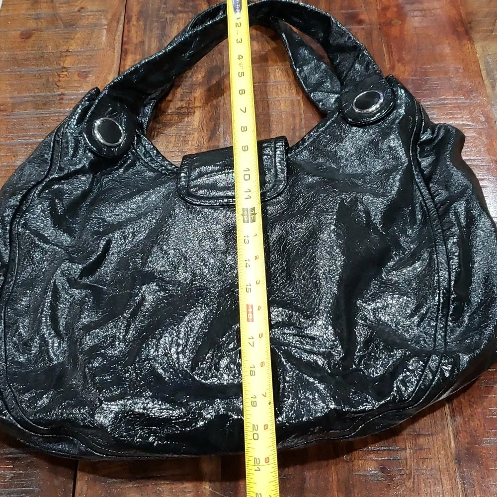 Marc By Marc Jacobs Silver and Black Slouch Hobo Leather Bag
